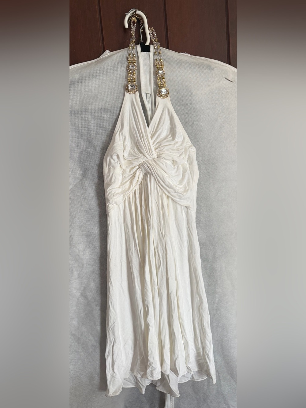 Sky y2k mini dress with rhinestone halter